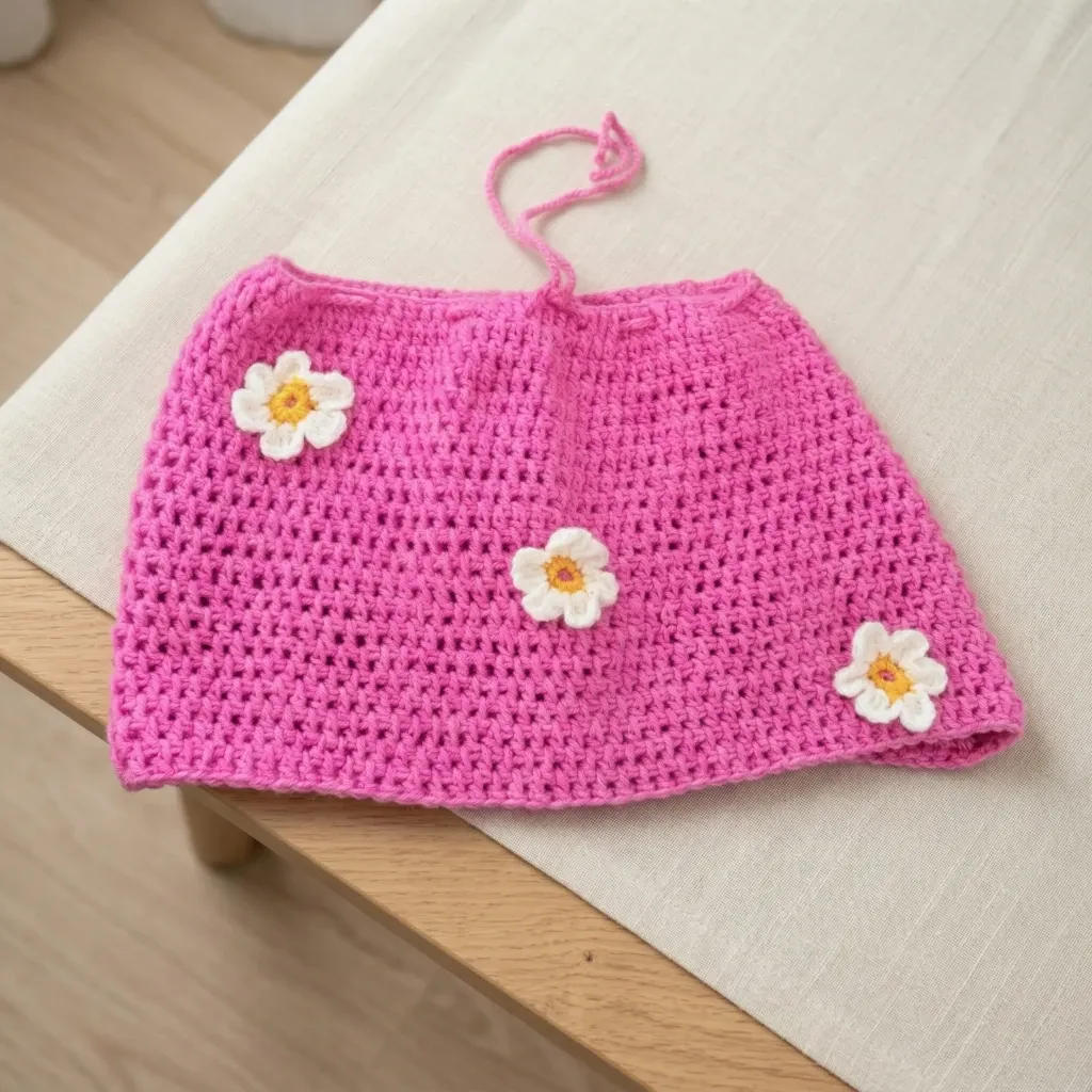 Saia decorada com flores