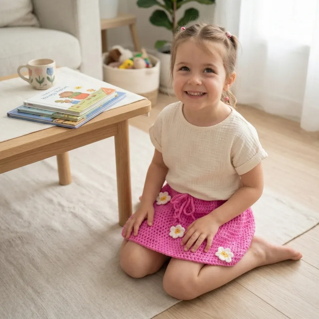 Saia decorada com flores