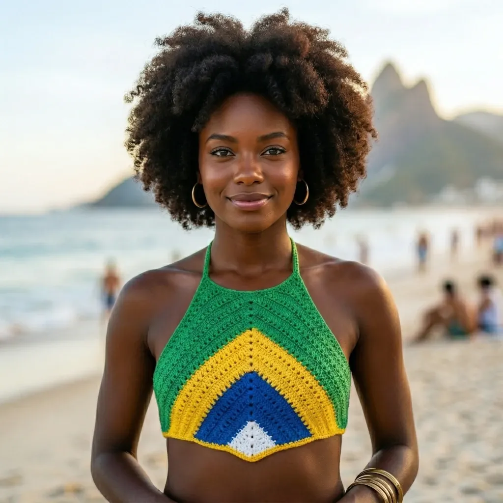 Cropped de crochê artesanal